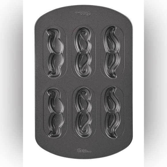 Wilton Moustache 6-Cavity Cookie Baking Pan - Picture 2 of 3